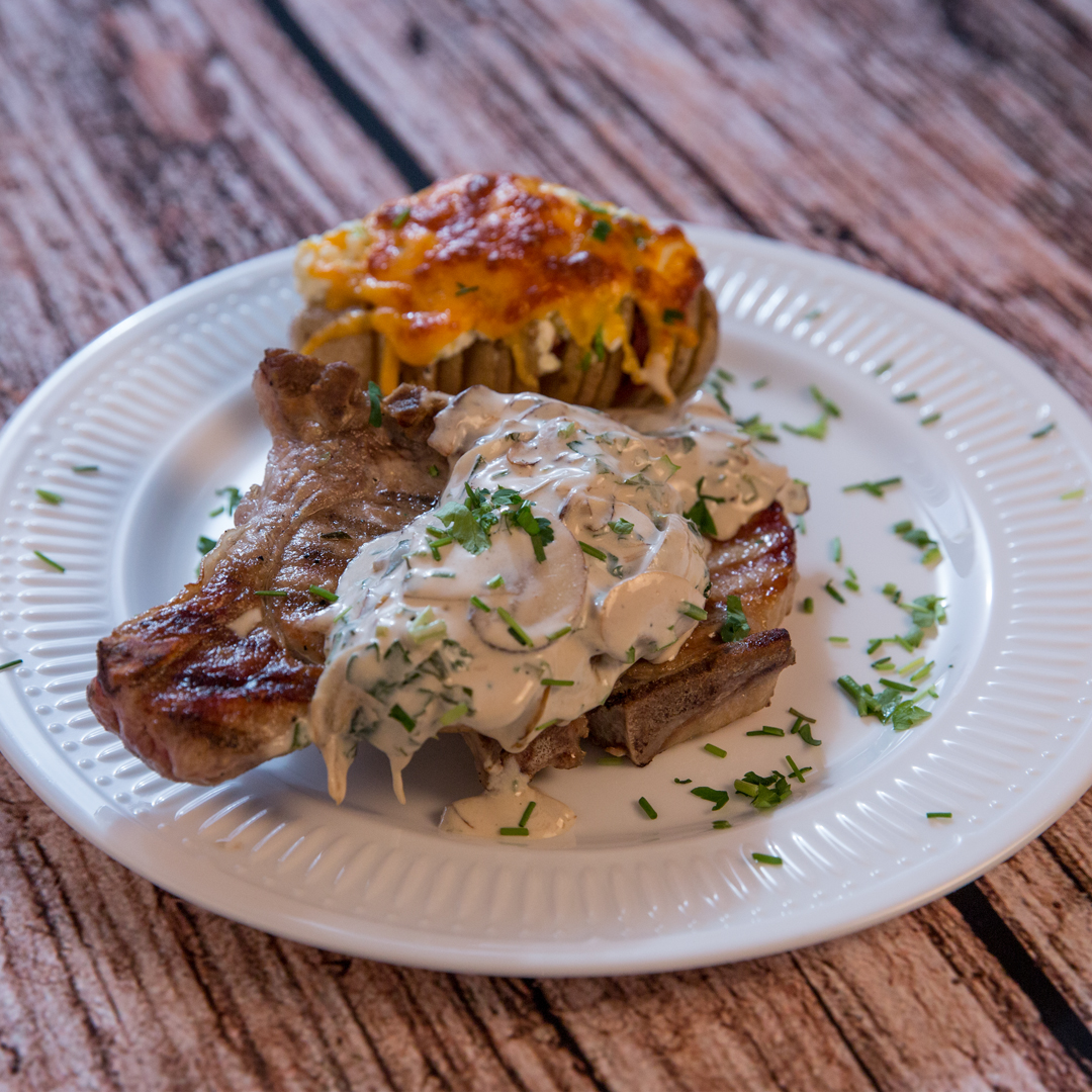 Grilled Pork Chops with OvenBaked New Potatoes So Delicious