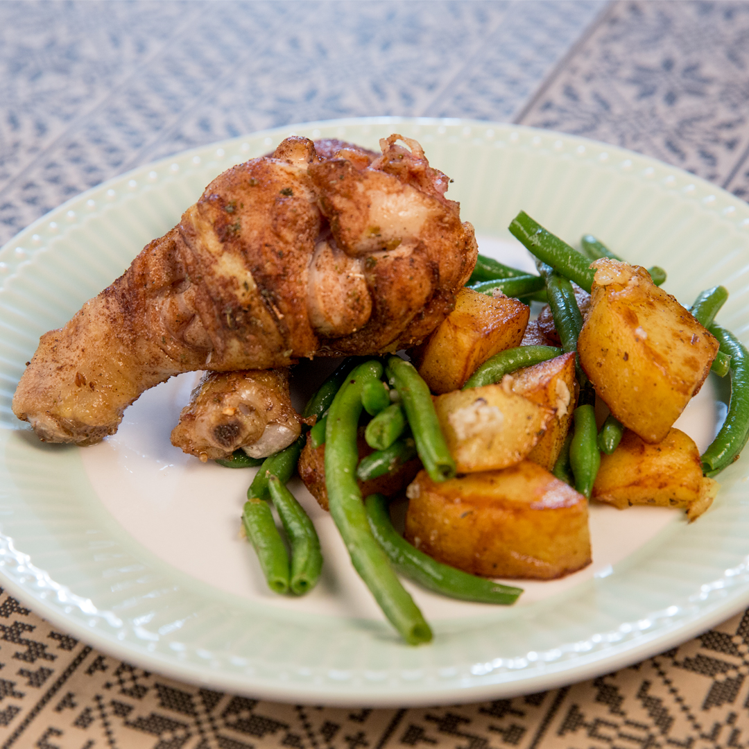 Roasted Chicken Drumsticks and Rice So Delicious