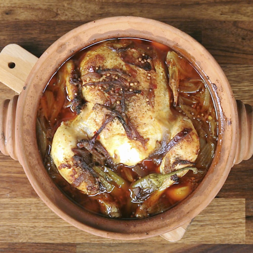 Whole Roasted Chicken with Onion and Chili So Delicious