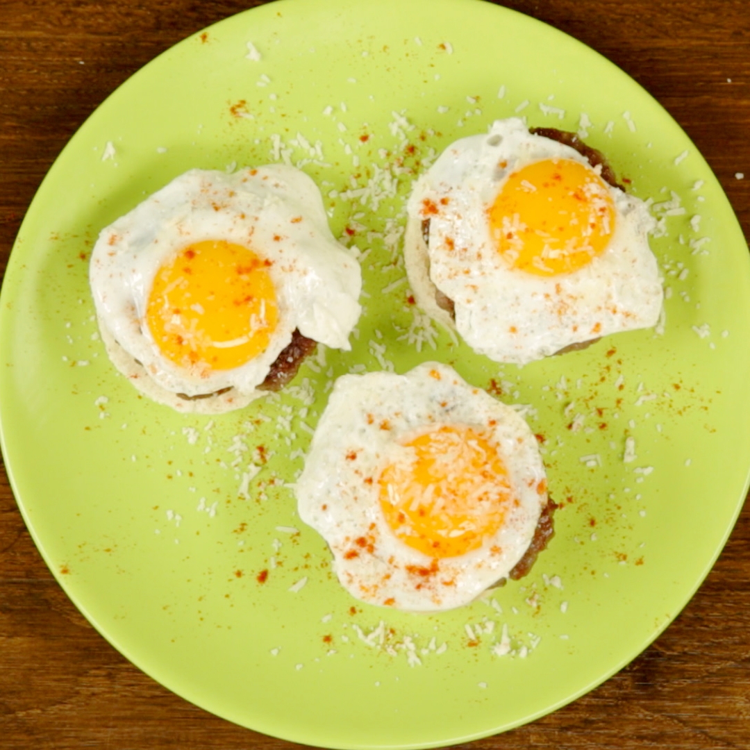 Egg in a Hole Burger So Delicious