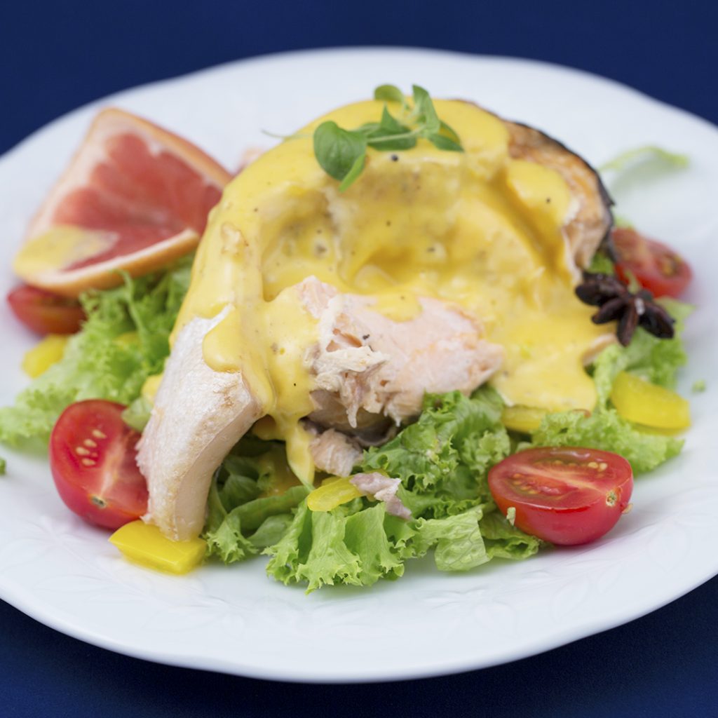 Whole Roasted Salmon with Olive Oil Hollandaise Sauce So Delicious