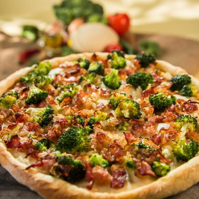 Bacon and Broccoli Pizza