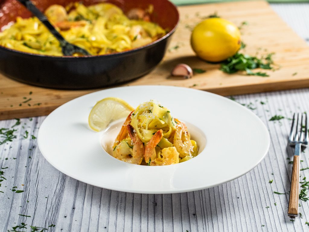 Saffron Shrimp Tagliatelle